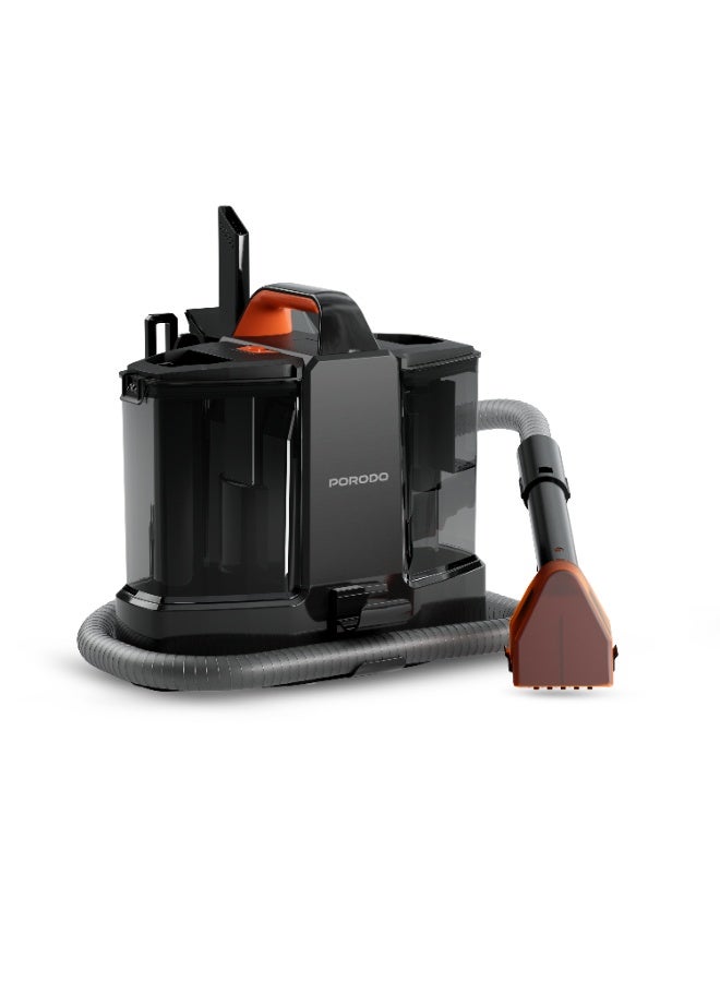 بورودو منظف ​​السجاد 500 وات مع خزان مياه 1350 مل وخزان مياه متسخة 600 مل / منظف قوي للبقع / منظف بقع الأريكة والسجاد / مجموعة أدوات متعددة الاستخدامات / منظف البقع - أسود - Image 1